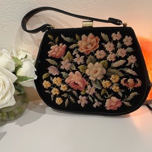Vintage Floral Tapestry Bag 1950